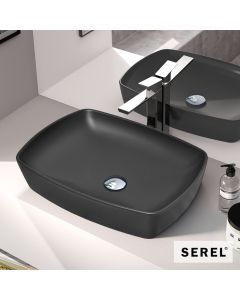 Νιπτήρας Πορσελάνης 60x44 SEREL Black Matt 1633-401