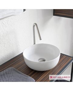 Νιπτήρας Πορσελάνης Glam Φ39 Scarabeo Pearl (White Matt) 1807-301