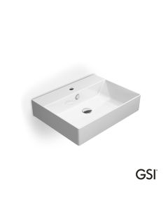 Νιπτήρας Πορσελάνης Kube-X 60x47 (1 οπή+2 προχ.) GSI White 9431-300