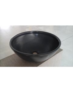 Νιπτήρας Χειροποίητος Κεραμικός Ø40x14,5 εκ. Μαύρος Art Collection F40B