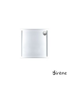 Ντουζιέρα Ακρυλική Τετράγωνη 80x80 extra-flat Φ90 Sirene White E8080-300