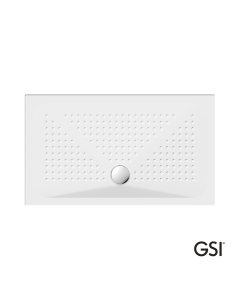Ντουζιέρα Πορσελάνης Παραλληλόγραμμη 120x70 h.4 (4399) antislip Φ90 GSI White 471207-300