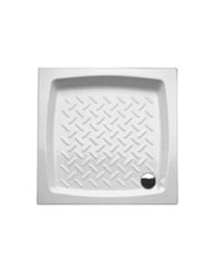 Ντουσιέρα Λευκή Πορσελάνη Τετράγωνη Μ80xΠ80xΥ12cm Colorado 08080