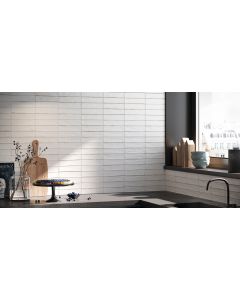 Πλακάκι Τοίχου Πορσελανάτο Ματ 6*25 εκ. Rondine Ceramica Noho White