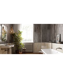 Πλακάκι Τοίχου Τουβλάκι 6*25 εκ. Πορσελανάτο Διπλής Υάλωσης Soho Taupe Super Glossy