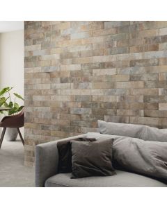 Πλακάκι Τουβλάκι Επένδυσης Τοίχου 7,5x30cm Κεραμικό Pasta Blanca Rustic Kirkwall Mud Mat