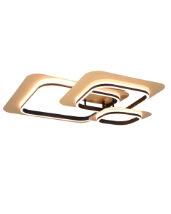 Πλαφονιέρα Μεταλλική Χρυσαφί 74xH13cm IP20 LED 50w 3000K 6150lm Switch Dimmer 25-50-100% Trio Lighting Lugo 642910380