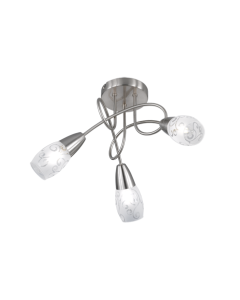 Πλαφονιέρα Οροφής 47xH25cm 3xE14 Μέταλλο Nickel Mat Trio Lighting Colmar R60023007