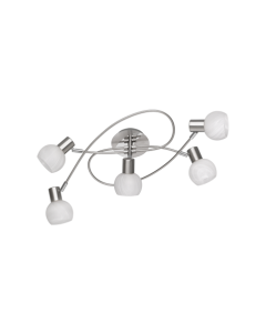 Πλαφονιέρα Οροφής 52cm Μοντέρνα Μεταλλική Nickel Matt 5xE14 Trio Lighting Antibes R60175007