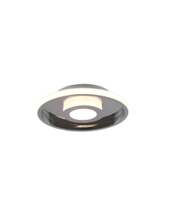 Πλαφονιέρα Οροφής IP44 Χρωμέ 30xH6cm Led 28w 3000K 3200lm Switch Dimmer Trio Lighting Ascari 680810306