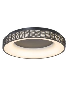 Πλαφονιέρα Οροφής Paper Fest Μαύρο 61xH10,5cm Led max 76w 4900lm CCT 3000-6000K Dimmable by Remote Control Sun Light FORTE-60-BK 