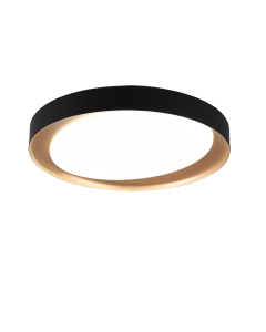 Πλαφονιέρα Οροφής Μαύρo-Χρυσαφί 48xH7cm LED 24w 2700-6000K 2500lm Remote Control Trio Lighting Zeta R62712402