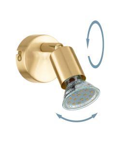 Σποτ Μονόφωτο Κινητό 1xGU10 Βουρτσιστός Ορείχαλκος Eglo Buzz-Led 33184