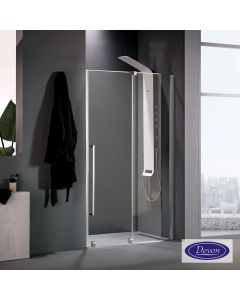 Συρόμενη πόρτα καμπίνας ντουζιέρας Breeze 120 ύψους 200εκ.  ρυθμιζόμενη από 117 έως 111εκ. Devon Clean Glass Chrome BSL120C-100