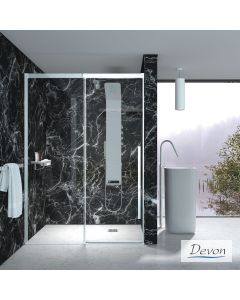 Συρόμενη πόρτα καμπίνας ντουζιέρας  Smooth 110 ύψους 200εκ.  ρυθμιζόμενη από 107 έως 111εκ. Devon Clean Glass Chrome SLM110C-100