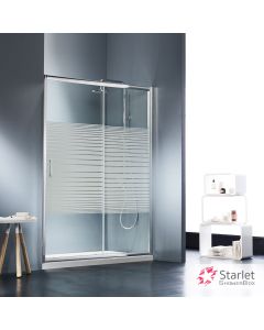 Συρόμενη πόρτα καμπίνας ντουζιέρας Starlet 100 ύψους 180εκ.  ρυθμιζόμενη από 97 έως 101εκ. Stripes Chrome SLS100S-100