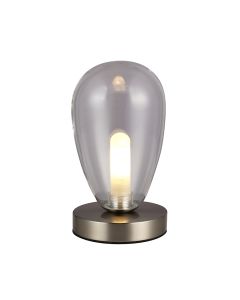 Φωτιστικό Επιτραπέζιο Πορτατίφ 12xH23cm 1xG9 Νίκελ Ματ-Διάφανο Γυαλί Sun Light BORRO-1T-SN