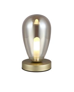 Φωτιστικό Επιτραπέζιο Πορτατίφ 12xH23cm 1xG9 Χρυσό Ματ-Μελί Γυαλί Sun Light BORRO-1T-GD