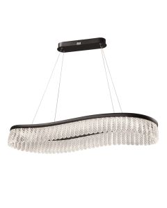 Φωτιστικό Κρεμαστό 1000xH1200mm Led 41w 1600 lm 3000K Μαύρο-Κρύσταλλα Viokef Crystal  4291700