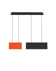 Φωτιστικό Κρεμαστό 120xY140cm Led 27w 684lm 3000K Μέταλλο Μαύρο-Πορτοκαλί Viokef Chroma 4274300