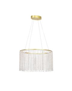 Φωτιστικό Κρεμαστό 500xH1185mm Led 28w1850lm 3000K Χρυσαφί-Κρύσταλλα Viokef Sol 4306200