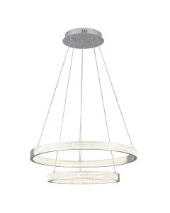 Φωτιστικό Κρεμαστό 61cm Ασημί LED 3CCT 3000-6000K Dimmer Night Mode Sun Light D88070/2-SLV