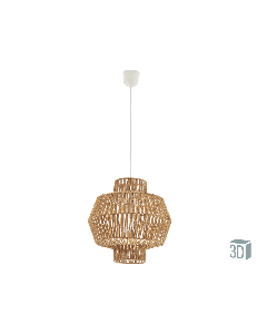 Φωτιστικό Κρεμαστό Ø30εκ. Σχοινί σε φυσικό χρώμα, Ανάρτηση Λευκή Viokef Felis 4198200