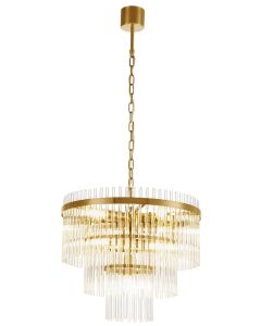 Φωτιστικό Κρεμαστό Επτάφωτο 7xE14 D450xH910mm Διάφανο-Μπρονζέ Viokef Sabrina 4314400