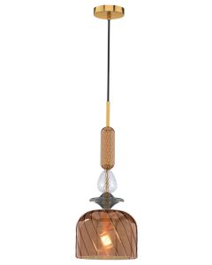 Φωτιστικό Κρεμαστό Μονόφωτο 1xE27 Γυαλί Μελί D200xH1500mm Gloria 4312101