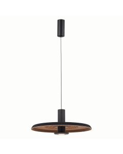 Φωτιστικό Κρεμαστό Μονόφωτο D35xH195m Led 5w 3000K 630lm Ηχοαπορροφητικό Pet Felt Διχρωμία Καφέ-Μαύρο Sun Light MARCO-35P-CF