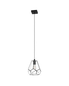 Φωτιστικό Κρεμαστό Μονόφωτο Ø230xH1100mm 1xE27 Μαύρο Μέταλλο-Γυαλί Eglo Mardyke 43643