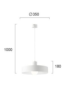Φωτιστικό Κρεμαστό Μονόφωτο Ø35 cm 1xE27 Μέταλλο Μαύρο Viokef Norton 4184801
