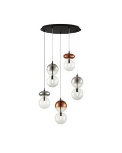 Φωτιστικό Κρεμαστό Πεντάφωτο Ροζέτα 60cm 5xG9 Διάφανο Χειροποίητο Γυαλί  Sun Light DOBLE-5R