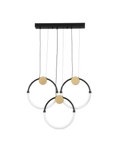 Φωτιστικό Κρεμαστό Ράγα Τρίφωτη L630xH1545mm Led 29w 1809lm 3000K Χρυσαφί-Μαύρο Viokef Briana 4314900