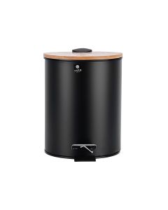 Χαρτοδοχείο Μπάνιου 5lt Μαύρο Soft Close Estia Home Art Bamboo Essentials 02-12748