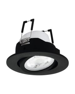 Χωνευτό Σποτ Στρογγυλό Μαύρο 8,8x8,8cm LED 2700-6500K 345lm Ρυθμιζόμενο Εφαρμογή-Τηλεχειριστήριο Eglo Saliceto 99669