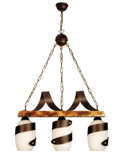 PDA 133-3 WH 3/Φ ΡΑΓΑ ΞΥΛΙΝΗ ΣΚΟΥΡΙΑ ΛΕΥΚΟ 3ΧΕ27 ARlight 0101444