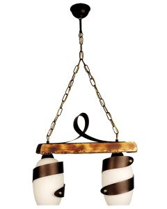 PDA 132-2 WH 2/Φ ΡΑΓΑ-ΞΥΛΟ ΣΚΟΥΡΙΑ ΛΕΥΚΟ ΓΥΑΛΙ 2ΧΕ27 ARlight 0101446