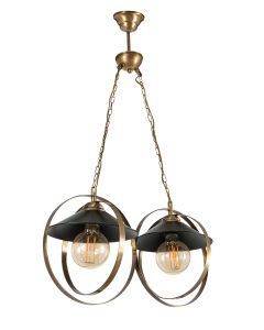 PDT 2062-2 # ΚΡΕΜ. 2/Φ ΔΥΟ ΜΕΤΑΛΛΙΚΟΙ ΚΥΚΛΟΙ ΣΥΝΔΥΑΣΜΟΣ ΜΕ ΚΑΜΠΑΝΑ Ε 27 ARlight 0103462