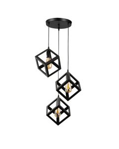 PDC 1249-3 ΒΚ CHN ΡΟΖΕΤΑ ΜΕΤΑΛΙΚΗ 3/Φ ΜΕ ΚΡΕΜΑΣΤΟΥΣ ΜΑΥΡΟΥΣ ΚΥΒΟΥΣ 3ΧΕ27 ARlight 0104570