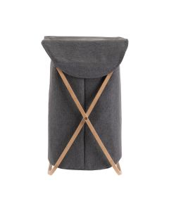 Καλάθι Απλύτων 40x40x70cm Πτυσσόμενο με Θήκη Πολυεστέρα Bamboo Essential Estia Home Art 02-13158