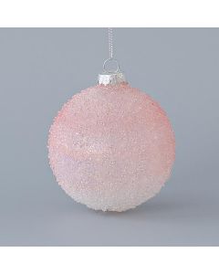 ΓΥΑΛΙΝΗ ΜΠΑΛΑ, ΡΟΖ, ΜΕ GLITTER, ΣΕΤ 4ΤΜΧ, 8cm Eurolamp 600-45058