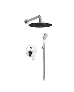 Orabella VK - Shower set εντοιχισμού με Μπαταρία λουτρού, εντοιχισμού 2 σημείων, κεφαλή Φ250 με βραχίονα και τηλέφωνο ντουζ με σπιράλ και επιτοίχειο στήριγμα 992-10298