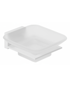 Σαπουνοθήκη Γυαλί Λευκό Bronze Art Lugano 10X6-AA