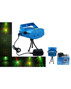 Μίνι Προτζέκτρορας Φωτορυθμικό Laser IP20 Εσωτερικού χώρου, Πράσινη-Κόκκινη Κουκίδα 13175