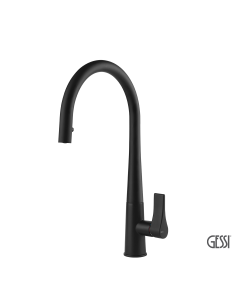 Μπαταρία Νεροχύτη Κουζίνας με Τηλέφωνο Ντους Proton Gessi Black Matt 17153-299