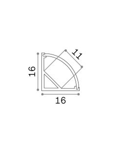 Γραμμικό Σύστημα Φωτισμού SLOT ANG TONDO D16XD16 2000 mm BI Ideal Lux 203126