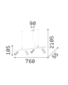 DYNAMITE SP4 BIANCO Ideal Lux 231372