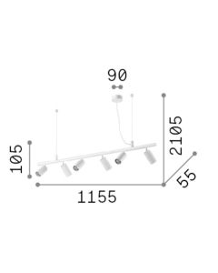 DYNAMITE SP6 NERO Ideal Lux 231396