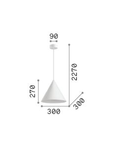 Κρεμαστό Φωτιστικό A-LINE SP1 D30 Μαύρο Ideal Lux 232744